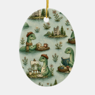 Gemütliche Kryptiden Nessie Loch Ness Monster Hobb Keramik Ornament