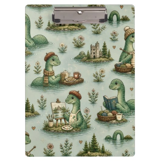 Gemütliche Kryptiden Nessie Loch Ness Monster Hobb Klemmbrett (Vorderseite)