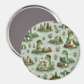 Gemütliche Kryptiden Nessie Loch Ness Monster Hobb Magnet (Vorderseite/Rückseite)