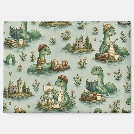 Gemütliche Kryptiden Nessie Loch Ness Monster Hobb Magnet (Vorderseite)