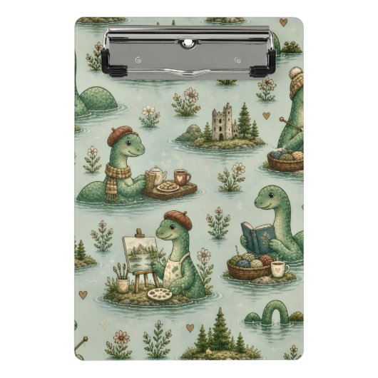 Gemütliche Kryptiden Nessie Loch Ness Monster Hobb Mini Klemmbrett (Vorderseite)