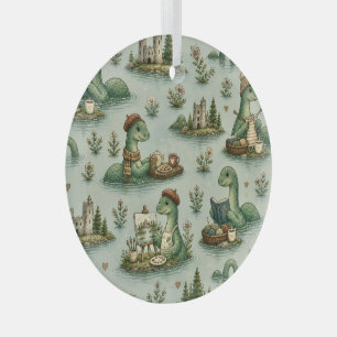 Gemütliche Kryptiden Nessie Loch Ness Monster Hobb Ornament Aus Glas