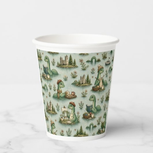 Gemütliche Kryptiden Nessie Loch Ness Monster Hobb Pappbecher (Vorderseite)
