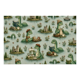 Gemütliche Kryptiden Nessie Loch Ness Monster Hobb Poster