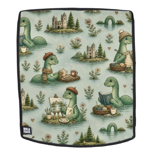 Gemütliche Kryptiden Nessie Loch Ness Monster Hobb Rucksack (Abnehmbare Front)