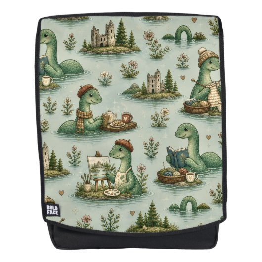Gemütliche Kryptiden Nessie Loch Ness Monster Hobb Rucksack (Vorderseite)