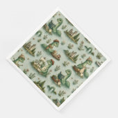 Gemütliche Kryptiden Nessie Loch Ness Monster Hobb Serviette (Ecke)
