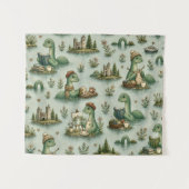 Gemütliche Kryptiden Nessie Loch Ness Monster Hobb Wandteppich (Vorderseite (Horizontal))
