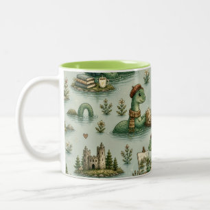 Gemütliche Kryptiden Nessie Loch Ness Monster Hobb Zweifarbige Tasse