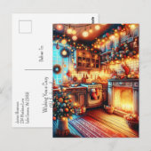 Gemütliche Küche Weihnachten Postkarte (Vorne/Hinten)