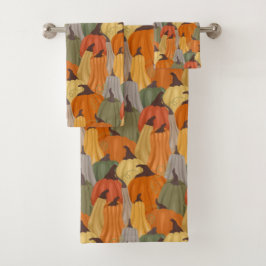 Gemütliche Kürbis Badhandtuch Set