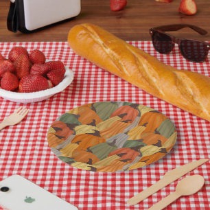 Gemütliche Kürbis Pappteller
