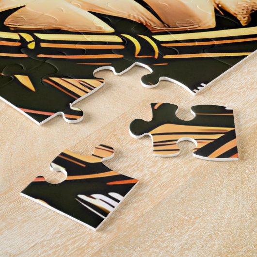 Gemütliche Lady Reading mit Kaffee und Katze Puzzle (Seite)