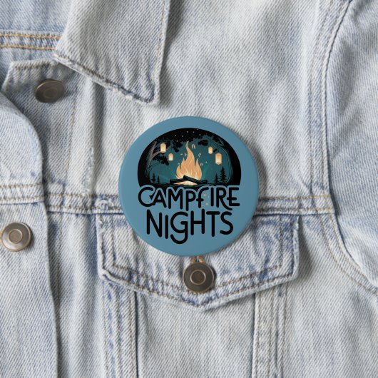 Gemütliche Lagerfeuernächte Rustikales Outdoor-Abe Button (Beispiel)