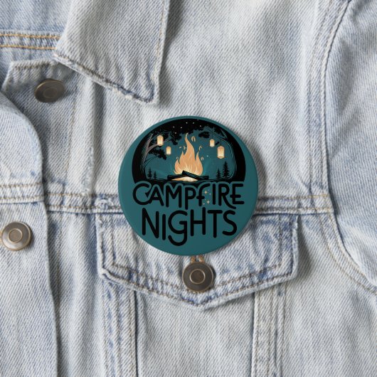 Gemütliche Lagerfeuernächte Rustikales Outdoor-Abe Button (Beispiel)
