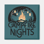 Gemütliche Lagerfeuernächte Rustikales Outdoor-Abe Magnet (Vorne)