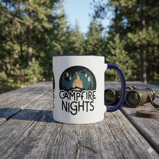 Gemütliche Lagerfeuernächte Rustikales Outdoor-Abe Tasse