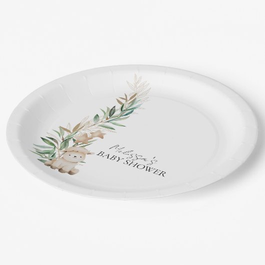 Gemütliche Lammgärten Pappteller (Schrägansicht)