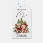 Gemütliche Landkühe Tiere frohe Weihnachtsmoos Geschenkanhänger (Rückseite)