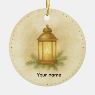 Gemütliche Laternen-Winter-Wanduhr – MerryMist War Keramik Ornament