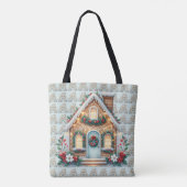 Gemütliche Lebkuchenhäuschen-Festtagsillustration Tasche (Rückseite)