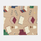 Gemütliche Leseecke Bücher Muster Fleecedecke (Vorderseite (Horizontal))