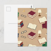 Gemütliche Leseecke Bücher Muster Postkarte (Vorne/Hinten)