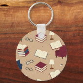 Gemütliche Leseecke Bücher Muster Schlüsselanhänger (Rückseite)