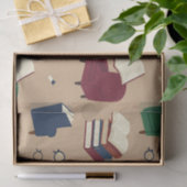 Gemütliche Leseecke Bücher Muster Seidenpapier (Geschenk)