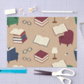 Gemütliche Leseecke Bücher Muster Seidenpapier (Handwerk)