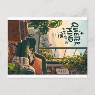 Gemütliche Leseecke-Illustration mit friedlichen G Feiertagspostkarte