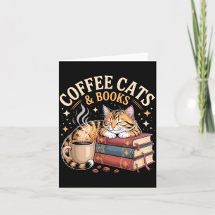 Gemütliche Lesekatze Kaffee- und Bücherliebhaber-K Karte
