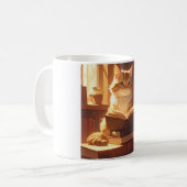 Gemütliche Lesekatze Kaffeetasse (Vorderseite Links)