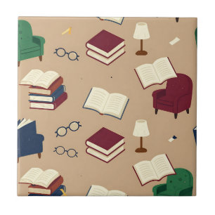 Gemütliche Lesenische Bücher Muster Fliese