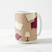 Gemütliche Lesenische Bücher Muster Kaffeetasse (VorderseiteRechts)