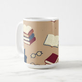 Gemütliche Lesenische Bücher Muster Kaffeetasse (Vorderseite Links)