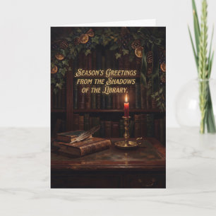 Gemütliche Lesesaal-Weihnachtskarte Karte