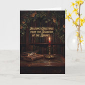 Gemütliche Lesesaal-Weihnachtskarte Karte (Gelbe Blume)
