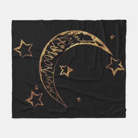 Gemütliche Mond n Rückseite Fleecedecke (Vorderseite (Horizontal))