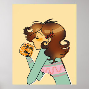 Gemütliche Morgenkaffee-Stimmungskunst Poster