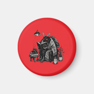 Gemütliche Mothman-Lesennacht-Flug-Cryptid-Illustr Magnet
