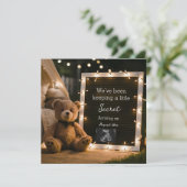 Gemütliche Nacht mit Teddybären-Schwangerschaftsan Einladung (Stehend Vorderseite)