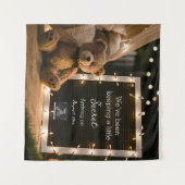 Gemütliche Nacht mit Teddybären-Schwangerschaftsan Wandteppich (Vorderseite (Horizontal))