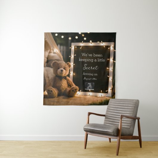 Gemütliche Nacht mit Teddybären-Schwangerschaftsan Wandteppich (Beispiel)