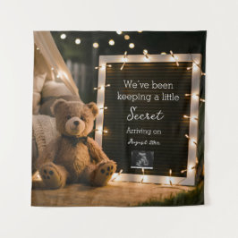 Gemütliche Nacht mit Teddybären-Schwangerschaftsan Wandteppich