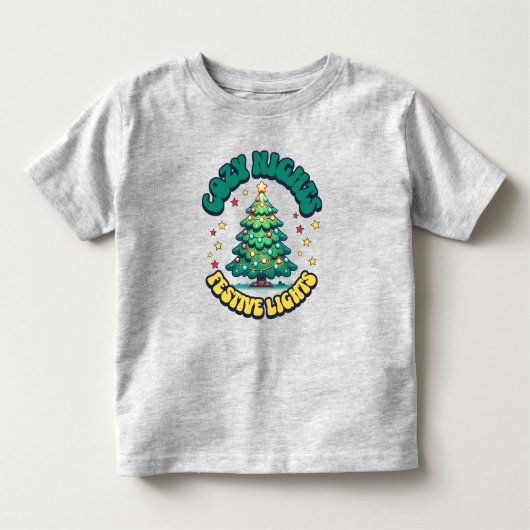 Gemütliche Nächte, festliche Lichter Weihnachtsbau Kleinkind T-shirt (Vorderseite)