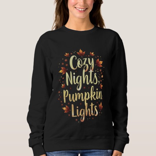 Gemütliche Nächte, Pumpkin-Lichter Sweatshirt (Vorderseite)