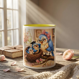 Gemütliche Nest-Abschlussgeschenk-Tasse Zweifarbige Tasse