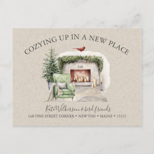 Gemütliche neue Adresse mit Fireplace Holiday Postkarte