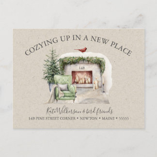 Gemütliche neue Adresse mit Fireplace Holiday Postkarte